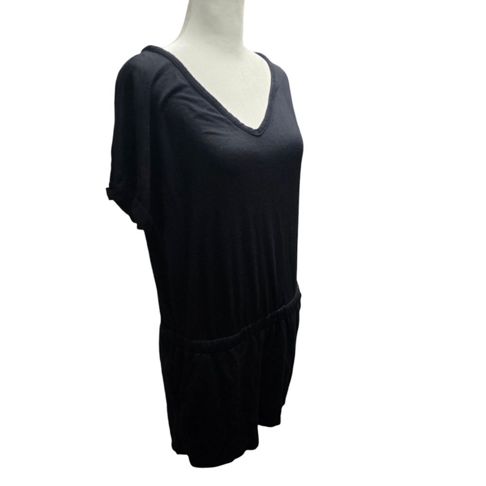 LOFT Black V-Neck Short Sleeve Romper XS